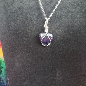Blue Sunstone Heart pendant